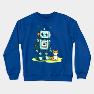 Cat and robot Crewneck Sweatshirt